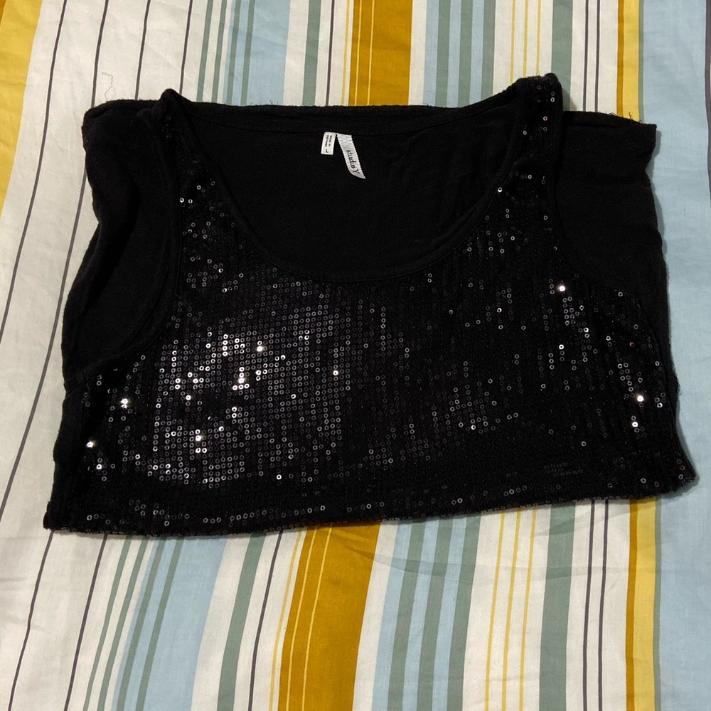 Black sequin tank